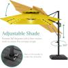 imageBest Choice Products 10x10ft Cantilever Patio Umbrella wBase Included Solar LED Lights 360 Rotation Large Offset Hanging Outdoor Shade for Deck Pool Backyard wStand  BurgundyYellow