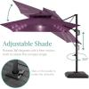 imageBest Choice Products 10x10ft Cantilever Patio Umbrella wBase Included Solar LED Lights 360 Rotation Large Offset Hanging Outdoor Shade for Deck Pool Backyard wStand  BurgundyAmethyst Purple