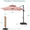 imageBest Choice Products 10x10ft Cantilever Patio Umbrella wBase Included Solar LED Lights 360 Rotation Large Offset Hanging Outdoor Shade for Deck Pool Backyard wStand  BurgundyRose Quartz