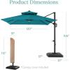 imageBest Choice Products 10x10ft Cantilever Patio Umbrella wBase Included Solar LED Lights 360 Rotation Large Offset Hanging Outdoor Shade for Deck Pool Backyard wStand  BurgundyCerulean