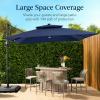 imageBest Choice Products 10x10ft Cantilever Patio Umbrella wBase Included Solar LED Lights 360 Rotation Large Offset Hanging Outdoor Shade for Deck Pool Backyard wStand  BurgundyNavy Blue