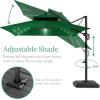 imageBest Choice Products 10x10ft Cantilever Patio Umbrella wBase Included Solar LED Lights 360 Rotation Large Offset Hanging Outdoor Shade for Deck Pool Backyard wStand  BurgundyGreen