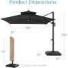 imageBest Choice Products 10x10ft Cantilever Patio Umbrella wBase Included Solar LED Lights 360 Rotation Large Offset Hanging Outdoor Shade for Deck Pool Backyard wStand  BurgundyGray