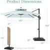 imageBest Choice Products 10x10ft Cantilever Patio Umbrella wBase Included Solar LED Lights 360 Rotation Large Offset Hanging Outdoor Shade for Deck Pool Backyard wStand  BurgundyBaby Blue