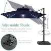 imageBest Choice Products 10x10ft Cantilever Patio Umbrella wBase Included Solar LED Lights 360 Rotation Large Offset Hanging Outdoor Shade for Deck Pool Backyard wStand  BurgundyNavy Blue