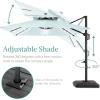 imageBest Choice Products 10x10ft Cantilever Patio Umbrella wBase Included Solar LED Lights 360 Rotation Large Offset Hanging Outdoor Shade for Deck Pool Backyard wStand  BurgundyBaby Blue