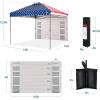 imageBest Choice Products 10x10ft Easy Pop Up Canopy wSide Wall 10 Pockets Portable Carrying Case 1Button Setup 4 Weight Bags  SandAmerican Flag