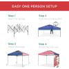 imageBest Choice Products 10x10ft Easy Pop Up Canopy wSide Wall 10 Pockets Portable Carrying Case 1Button Setup 4 Weight Bags  SandAmerican Flag