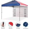 imageBest Choice Products 10x10ft Easy Pop Up Canopy wSide Wall 10 Pockets Portable Carrying Case 1Button Setup 4 Weight Bags  SandAmerican Flag