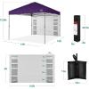 imageBest Choice Products 10x10ft Easy Pop Up Canopy wSide Wall 10 Pockets Portable Carrying Case 1Button Setup 4 Weight Bags  SandAmethyst Purple