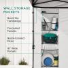 imageBest Choice Products 10x10ft Easy Pop Up Canopy wSide Wall 10 Pockets Portable Carrying Case 1Button Setup 4 Weight Bags  SandBlack