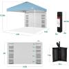 imageBest Choice Products 10x10ft Easy Pop Up Canopy wSide Wall 10 Pockets Portable Carrying Case 1Button Setup 4 Weight Bags  SandBlueWhite