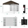 imageBest Choice Products 10x10ft Easy Pop Up Canopy wSide Wall 10 Pockets Portable Carrying Case 1Button Setup 4 Weight Bags  SandBrown