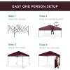 imageBest Choice Products 10x10ft Easy Pop Up Canopy wSide Wall 10 Pockets Portable Carrying Case 1Button Setup 4 Weight Bags  SandBurgundy