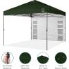 imageBest Choice Products 10x10ft Easy Pop Up Canopy wSide Wall 10 Pockets Portable Carrying Case 1Button Setup 4 Weight Bags  SandDark Green