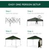 imageBest Choice Products 10x10ft Easy Pop Up Canopy wSide Wall 10 Pockets Portable Carrying Case 1Button Setup 4 Weight Bags  SandDark Green