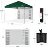 imageBest Choice Products 10x10ft Easy Pop Up Canopy wSide Wall 10 Pockets Portable Carrying Case 1Button Setup 4 Weight Bags  SandForest Green