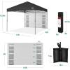 imageBest Choice Products 10x10ft Easy Pop Up Canopy wSide Wall 10 Pockets Portable Carrying Case 1Button Setup 4 Weight Bags  SandGray