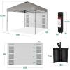 imageBest Choice Products 10x10ft Easy Pop Up Canopy wSide Wall 10 Pockets Portable Carrying Case 1Button Setup 4 Weight Bags  SandLight Gray