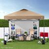 imageBest Choice Products 10x10ft Easy Pop Up Canopy wSide Wall 10 Pockets Portable Carrying Case 1Button Setup 4 Weight Bags  SandLight Gray