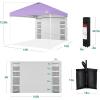 imageBest Choice Products 10x10ft Easy Pop Up Canopy wSide Wall 10 Pockets Portable Carrying Case 1Button Setup 4 Weight Bags  SandLilacWhite