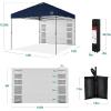 imageBest Choice Products 10x10ft Easy Pop Up Canopy wSide Wall 10 Pockets Portable Carrying Case 1Button Setup 4 Weight Bags  SandNavy Blue