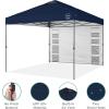 imageBest Choice Products 10x10ft Easy Pop Up Canopy wSide Wall 10 Pockets Portable Carrying Case 1Button Setup 4 Weight Bags  SandNavy Blue