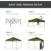 imageBest Choice Products 10x10ft Easy Pop Up Canopy wSide Wall 10 Pockets Portable Carrying Case 1Button Setup 4 Weight Bags  SandOlive Green