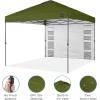 imageBest Choice Products 10x10ft Easy Pop Up Canopy wSide Wall 10 Pockets Portable Carrying Case 1Button Setup 4 Weight Bags  SandOlive Green