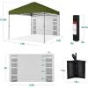 imageBest Choice Products 10x10ft Easy Pop Up Canopy wSide Wall 10 Pockets Portable Carrying Case 1Button Setup 4 Weight Bags  SandOlive Green