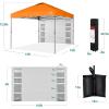 imageBest Choice Products 10x10ft Easy Pop Up Canopy wSide Wall 10 Pockets Portable Carrying Case 1Button Setup 4 Weight Bags  SandOrange
