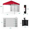 imageBest Choice Products 10x10ft Easy Pop Up Canopy wSide Wall 10 Pockets Portable Carrying Case 1Button Setup 4 Weight Bags  SandRed