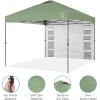 imageBest Choice Products 10x10ft Easy Pop Up Canopy wSide Wall 10 Pockets Portable Carrying Case 1Button Setup 4 Weight Bags  SandSage Green