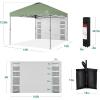 imageBest Choice Products 10x10ft Easy Pop Up Canopy wSide Wall 10 Pockets Portable Carrying Case 1Button Setup 4 Weight Bags  SandSage Green