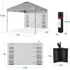 imageBest Choice Products 10x10ft Easy Pop Up Canopy wSide Wall 10 Pockets Portable Carrying Case 1Button Setup 4 Weight Bags  SandSilver