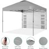 imageBest Choice Products 10x10ft Easy Pop Up Canopy wSide Wall 10 Pockets Portable Carrying Case 1Button Setup 4 Weight Bags  SandSilver