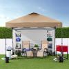 imageBest Choice Products 10x10ft Easy Pop Up Canopy wSide Wall 10 Pockets Portable Carrying Case 1Button Setup 4 Weight Bags  SandTan