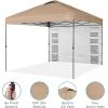 imageBest Choice Products 10x10ft Easy Pop Up Canopy wSide Wall 10 Pockets Portable Carrying Case 1Button Setup 4 Weight Bags  SandTan