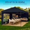 imageBest Choice Products 10x20 Party Tent Heavy Duty Waterproof Large Outdoor Event Easy Pop Up Canopy Shelter wSidewalls 1Button Setup Wheeled Case Weight Bags  WhiteNavy Blue