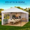 imageBest Choice Products 10x20 Party Tent Heavy Duty Waterproof Large Outdoor Event Easy Pop Up Canopy Shelter wSidewalls 1Button Setup Wheeled Case Weight Bags  WhiteWhite