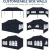 imageBest Choice Products 10x20 Party Tent Heavy Duty Waterproof Large Outdoor Event Easy Pop Up Canopy Shelter wSidewalls 1Button Setup Wheeled Case Weight Bags  WhiteNavy Blue