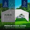imageBest Choice Products 10x20 Party Tent Heavy Duty Waterproof Large Outdoor Event Easy Pop Up Canopy Shelter wSidewalls 1Button Setup Wheeled Case Weight Bags  WhiteWhite