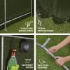 imageBest Choice Products 10x8ft Outdoor Storage Shed Carport Canopy Shelter Dual Doors ampamp Windows Metal Frame WeatherResistant Perfect for Storing Motorcycle Bike Garden Tools  TanForest Green