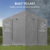 imageBest Choice Products 10x8ft Outdoor Storage Shed Carport Canopy Shelter Dual Doors ampamp Windows Metal Frame WeatherResistant Perfect for Storing Motorcycle Bike Garden Tools  TanGray