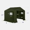 imageBest Choice Products 10x8ft Outdoor Storage Shed Carport Canopy Shelter Dual Doors ampamp Windows Metal Frame WeatherResistant Perfect for Storing Motorcycle Bike Garden Tools  TanForest Green