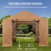 imageBest Choice Products 10x8ft Outdoor Storage Shed Carport Canopy Shelter Dual Doors ampamp Windows Metal Frame WeatherResistant Perfect for Storing Motorcycle Bike Garden Tools  TanTan