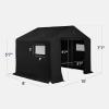 imageBest Choice Products 10x8ft Outdoor Storage Shed Carport Canopy Shelter Dual Doors ampamp Windows Metal Frame WeatherResistant Perfect for Storing Motorcycle Bike Garden Tools  TanBlack