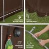 imageBest Choice Products 10x8ft Outdoor Storage Shed Carport Canopy Shelter Dual Doors ampamp Windows Metal Frame WeatherResistant Perfect for Storing Motorcycle Bike Garden Tools  TanBrown