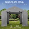 imageBest Choice Products 10x8ft Outdoor Storage Shed Carport Canopy Shelter Dual Doors ampamp Windows Metal Frame WeatherResistant Perfect for Storing Motorcycle Bike Garden Tools  TanGray