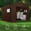 imageBest Choice Products 10x8ft Outdoor Storage Shed Carport Canopy Shelter Dual Doors ampamp Windows Metal Frame WeatherResistant Perfect for Storing Motorcycle Bike Garden Tools  TanBrown